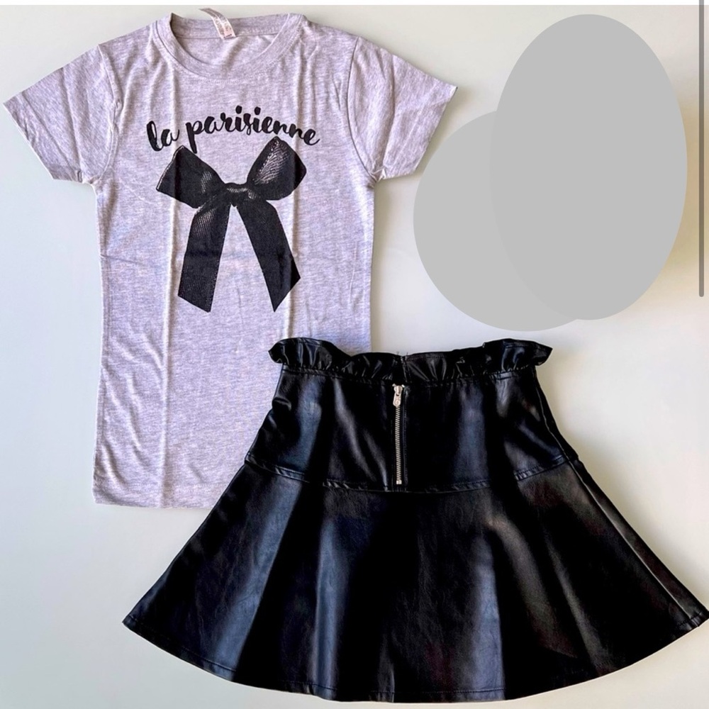 Bebe Skirt/ Bow Top EUC